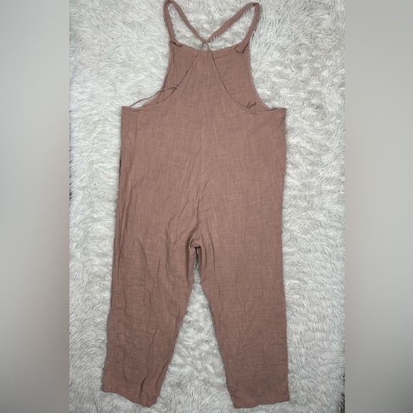FREE PEOPLE SEZANNE SLEEVELESS JUMPSUIT IN SMOKED MULBERRY PINK SIZE LARGE - Picture 3 of 6